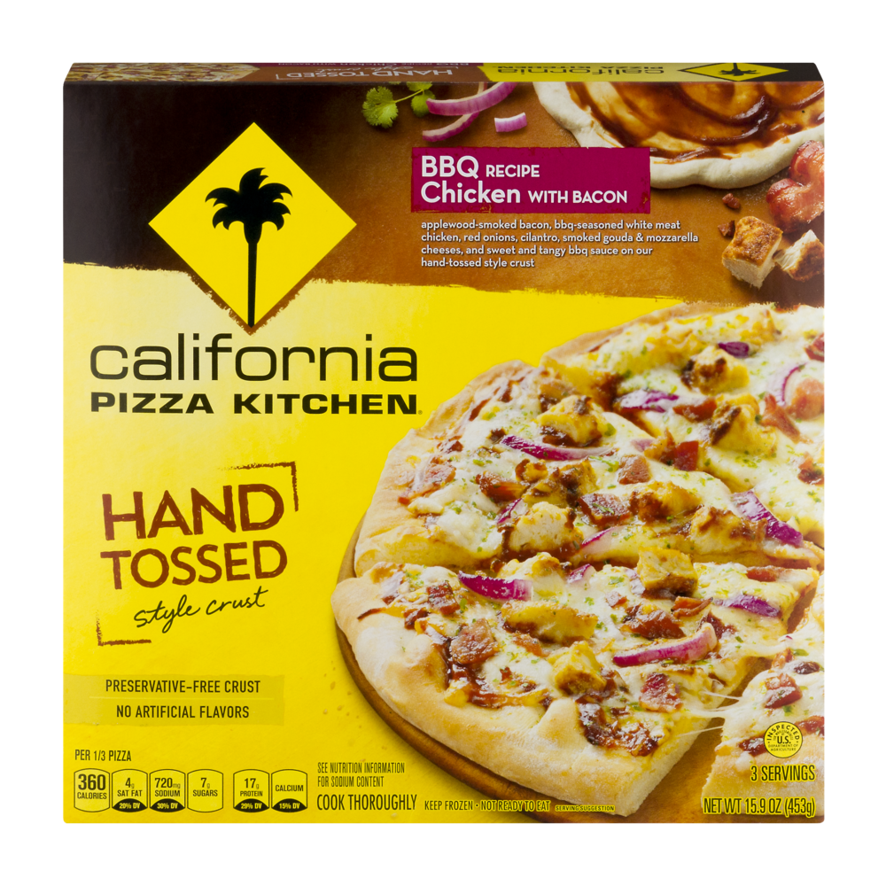 slide 1 of 4, California Pizza Kitchen BBQ Recipe Chicken With Bacon Hand Tossed Style Crust Pizza, 15.9 oz