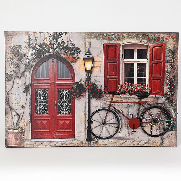 slide 1 of 6, Winsome House Tuscan Cottage & Bicycle Wood Wall Art, 1 ct