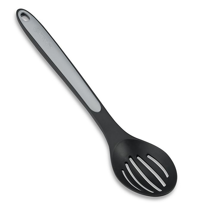 slide 1 of 1, Calphalon Nylon Slotted Spoon with Grip Anywhere Handle, 1 ct