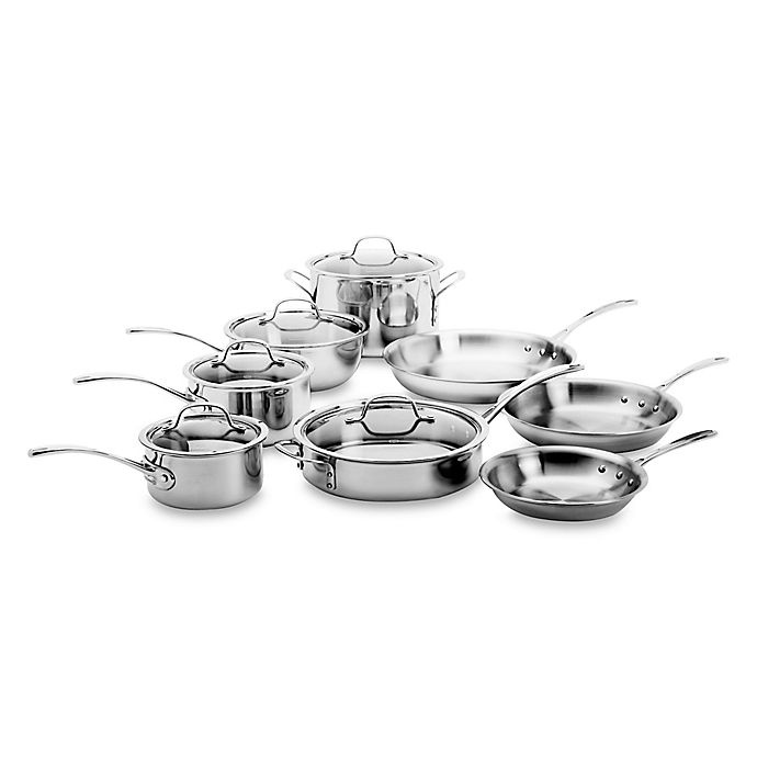 slide 1 of 5, Calphalon Tri-Ply Stainless Steel Cookware Set, 13 ct