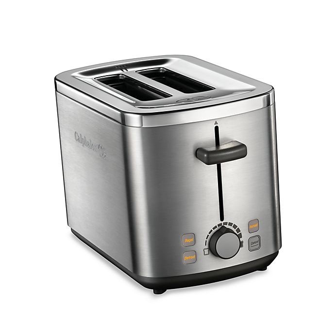 slide 1 of 1, Calphalon Brushed Stainless Steel 2-Slice Toaster, 1 ct