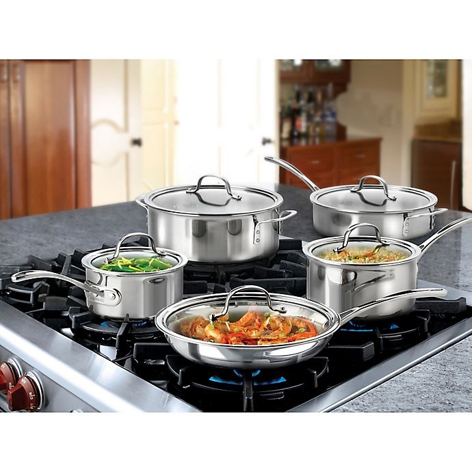 slide 3 of 5, Calphalon Tri-Ply Stainless Steel Cookware Set, 10 ct