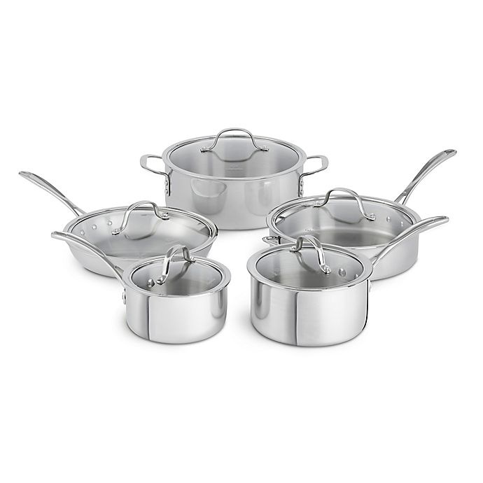 slide 1 of 5, Calphalon Tri-Ply Stainless Steel Cookware Set, 10 ct