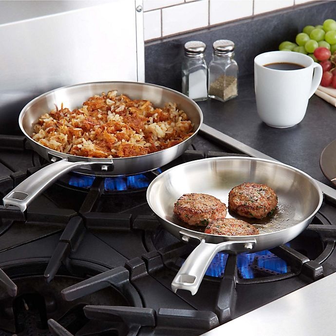slide 3 of 3, Calphalon Classic Stainless Steel Fry Pan Set, 2 ct