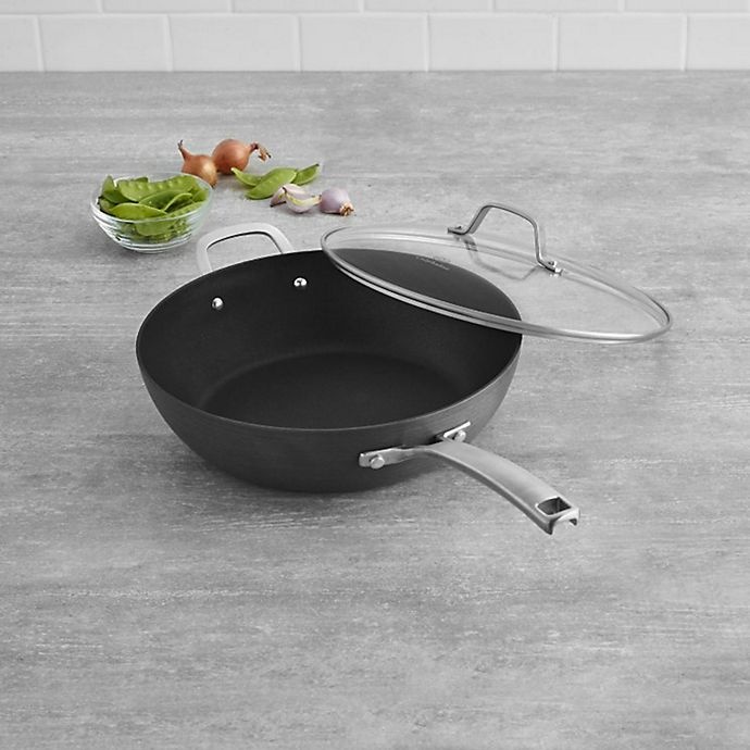 slide 2 of 3, Calphalon Classic Nonstick Covered Jumbo Fry Pan with Helper Handle, 12 in