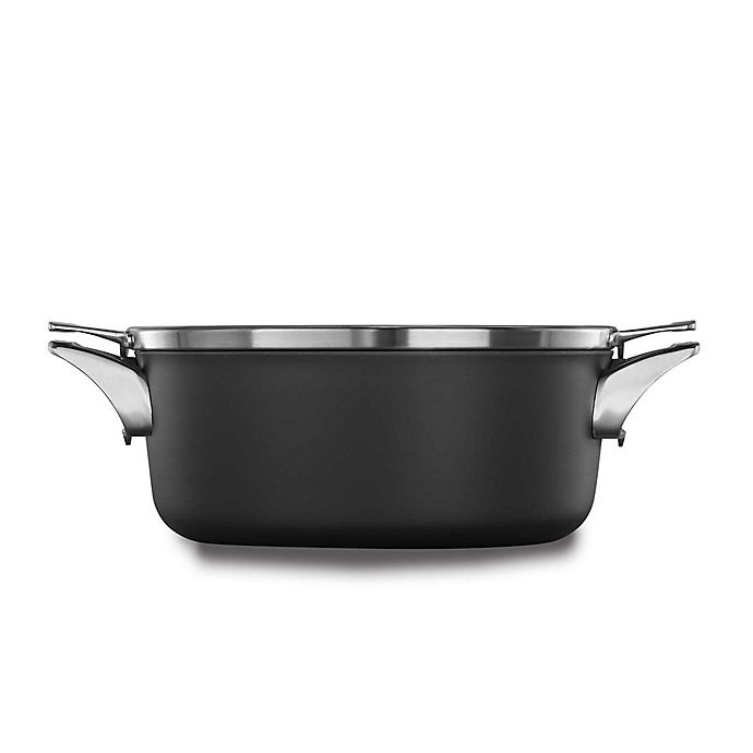 slide 1 of 2, Calphalon Premier Space Saving Hard Anodized Nonstick Dutch Oven with Lid, 5 qt