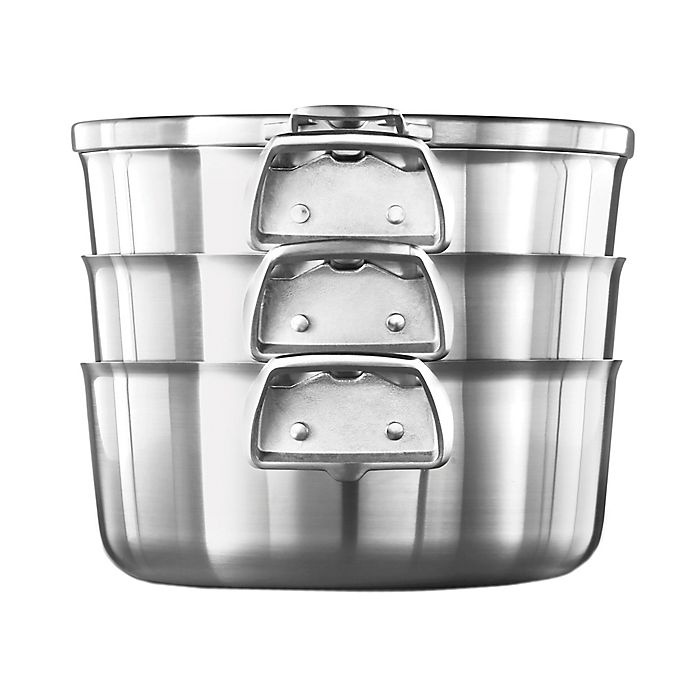 slide 4 of 5, Calphalon Premier Space Saving Stainless Steel Stock Pot with Lid, 8 qt