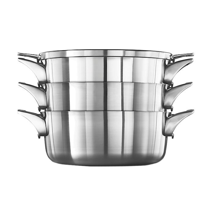 slide 5 of 5, Calphalon Premier Space Saving Stainless Steel Stock Pot with Lid, 8 qt