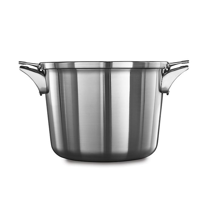 slide 1 of 5, Calphalon Premier Space Saving Stainless Steel Stock Pot with Lid, 8 qt