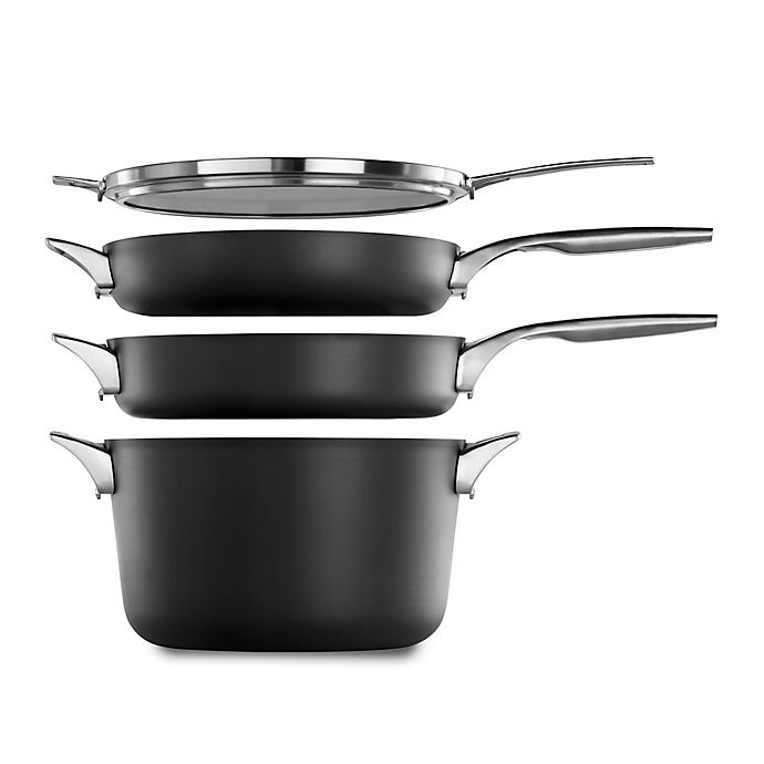 slide 2 of 2, Calphalon Premier Space Saving Hard Anodized Nonstick Covered Fry Pan, 12 in