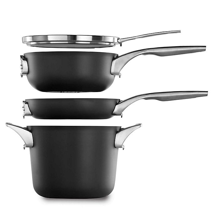 slide 4 of 7, Calphalon Premier Space Saving Hard Anodized Nonstick Covered Chef's Pan, 2.5 qt