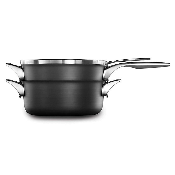 slide 3 of 7, Calphalon Premier Space Saving Hard Anodized Nonstick Covered Chef's Pan, 2.5 qt