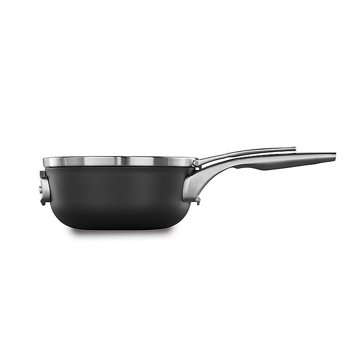 slide 1 of 7, Calphalon Premier Space Saving Hard Anodized Nonstick Covered Chef's Pan, 2.5 qt