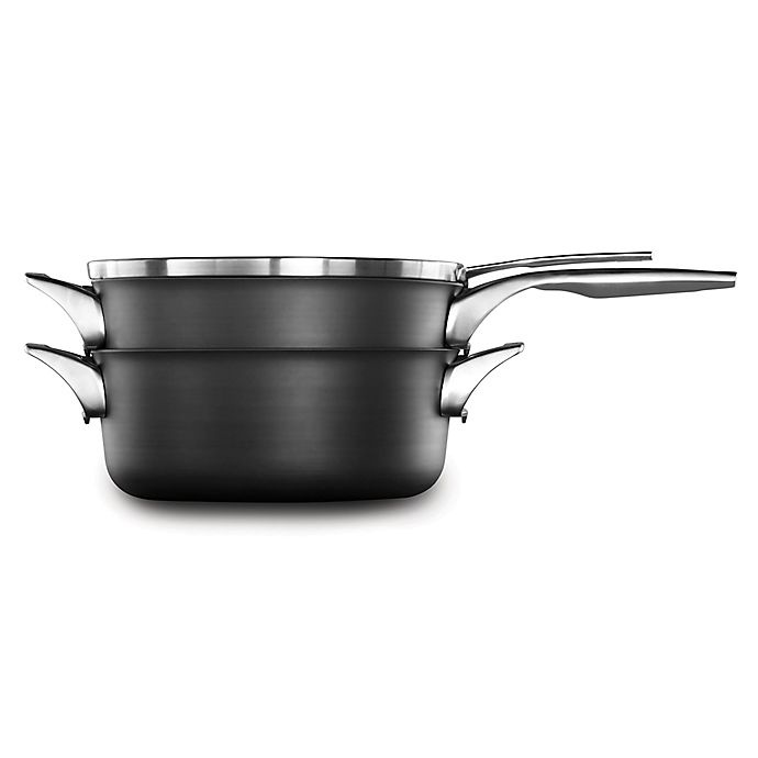 slide 5 of 6, Calphalon Premier Space Saving Hard Anodized Nonstick Covered Chef's Pan, 4 qt