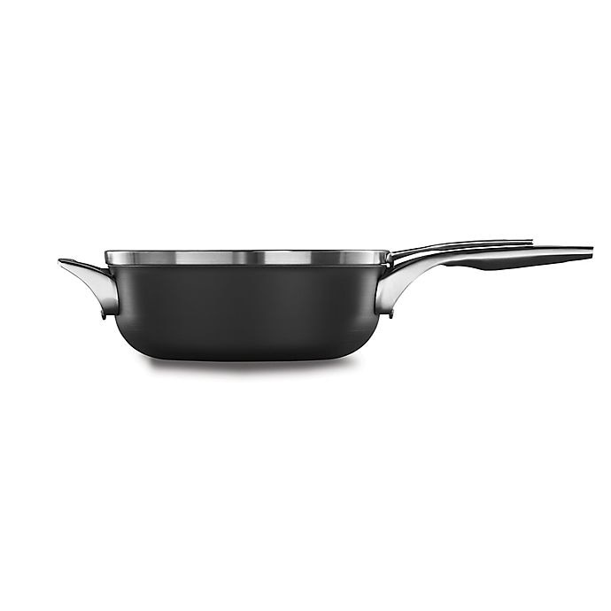 slide 1 of 6, Calphalon Premier Space Saving Hard Anodized Nonstick Covered Chef's Pan, 4 qt