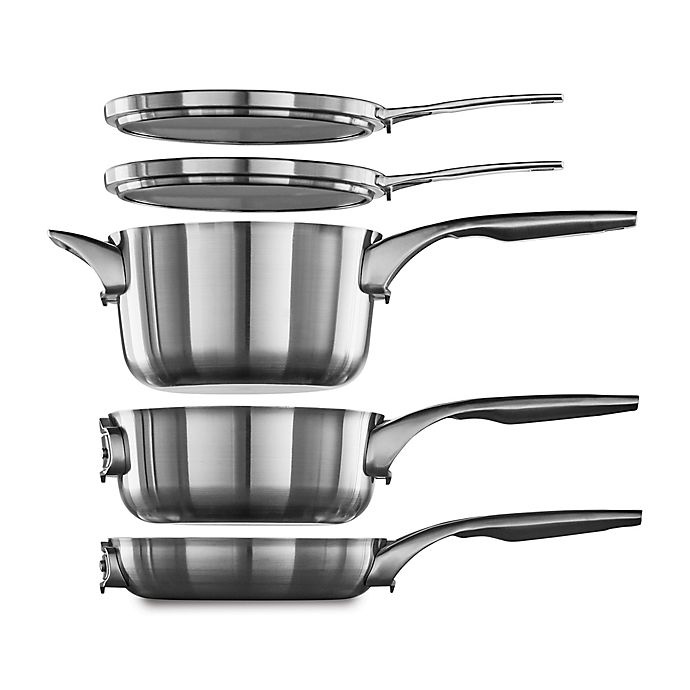 slide 6 of 6, Calphalon Premier Space Saving Stainless Steel Cookware Set, 10 ct