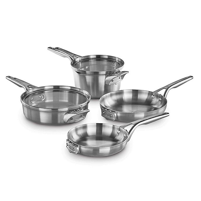 slide 2 of 4, Calphalon Premier Space Saving Stainless Steel Cookware Set, 6 ct