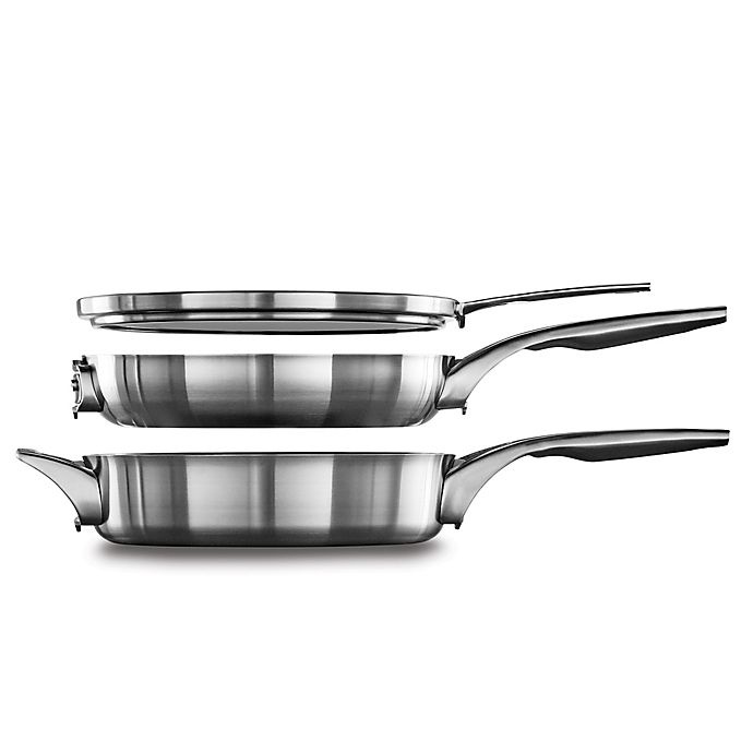 slide 3 of 4, Calphalon Premier Space Saving Stainless Steel Cookware Set, 6 ct