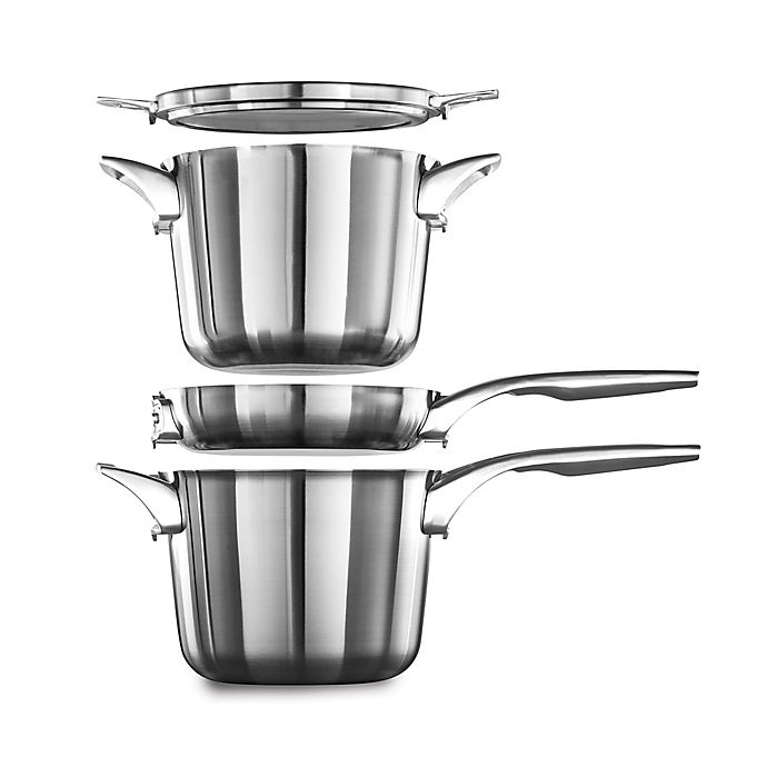 slide 2 of 2, Calphalon Premier Space Saving Stainless Steel Soup Pot with Lid, 4.5 qt