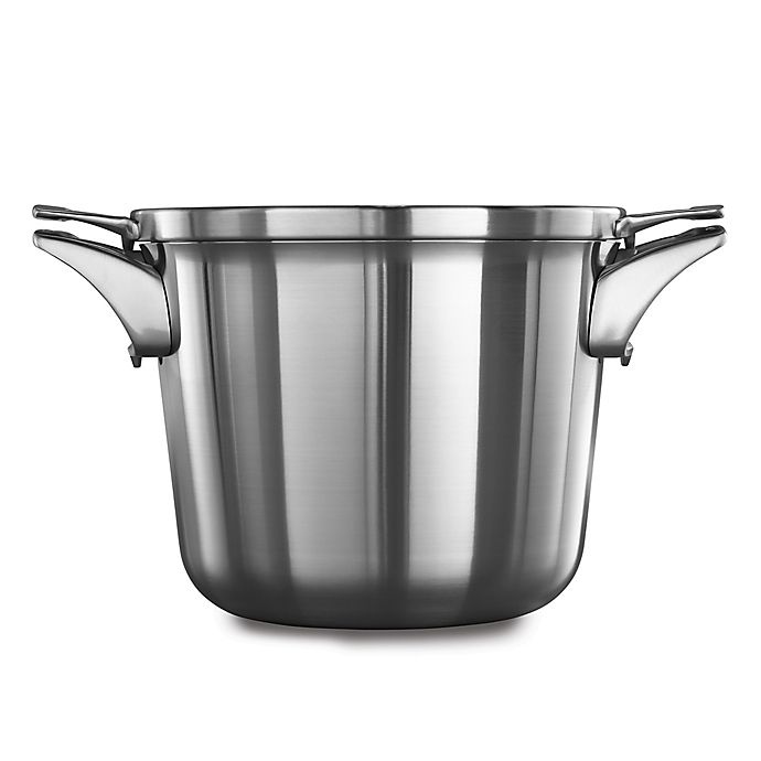 slide 1 of 2, Calphalon Premier Space Saving Stainless Steel Soup Pot with Lid, 4.5 qt