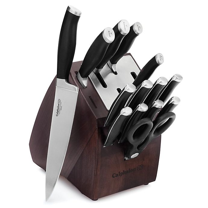 slide 1 of 5, Calphalon Contemporary Self-Sharpening Cutlery Set with SharpIN Technology, 15 ct