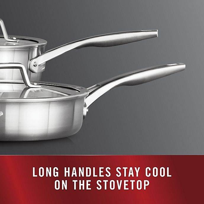 slide 7 of 7, Calphalon Premier Stainless Steel Covered Saute Pan with Helper Handle, 5 qt