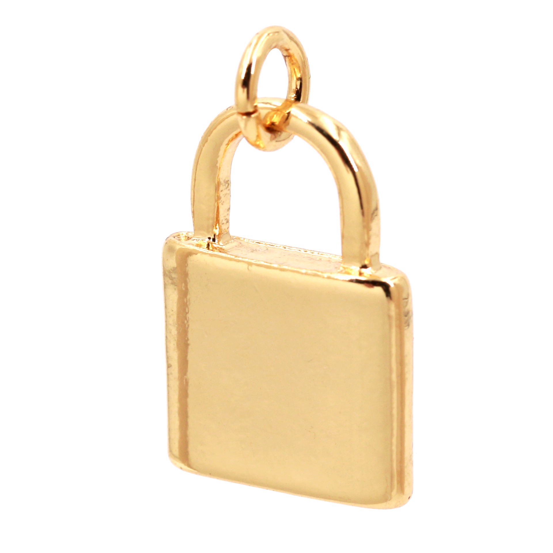 slide 4 of 4, 14k Gold Plated Lock Charm By Bead Landing, 0.55 in x 0.87 in x 0.08 in