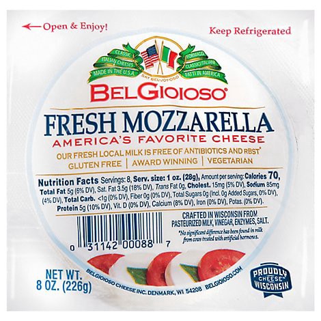 slide 1 of 1, Belgioioso Fresh Mozzarella Cheese Ball Specialty Soft Cheese- 8 oz, 8 oz