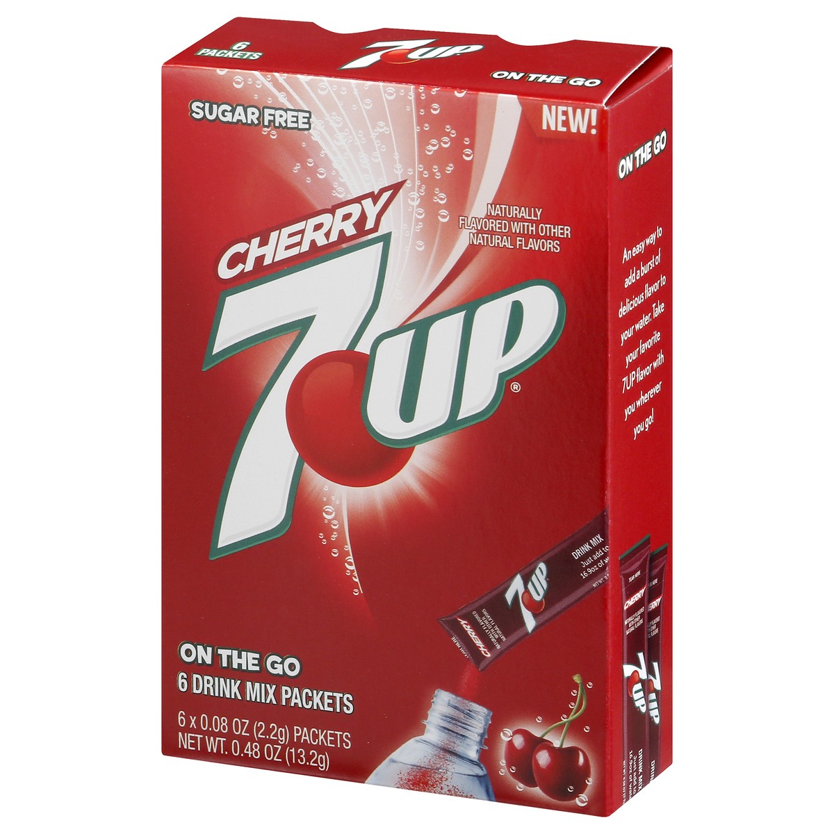 slide 12 of 13, 7UP Sugar Free On The Go Cherry Drink Mix Packets - 6 ct, 0.48 oz