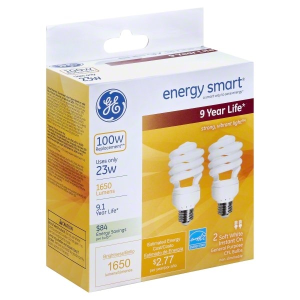 slide 1 of 1, GE Lighting Ge Energy Smart 23W Soft White Instant On Bulbs, 2 ct