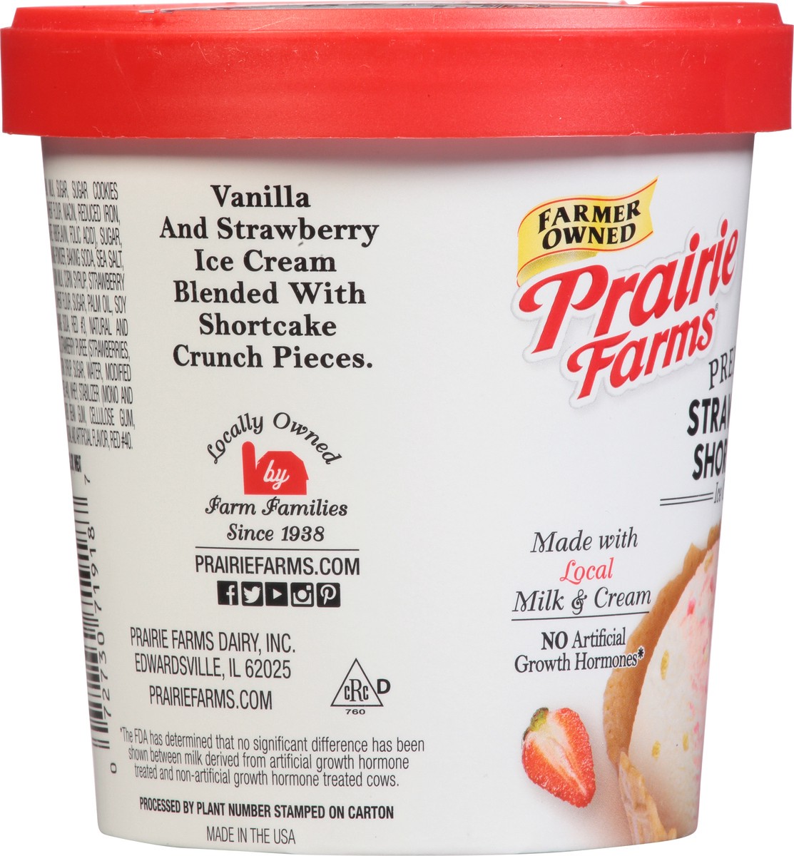 slide 12 of 12, Prairie Farms Premium Strawberry Shortcake Ice Cream 1 pt Cup\Tub, 1 pint