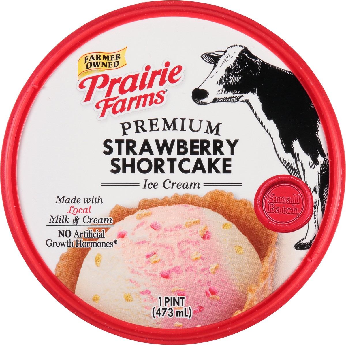 slide 2 of 12, Prairie Farms Premium Strawberry Shortcake Ice Cream 1 pt Cup\Tub, 1 pint