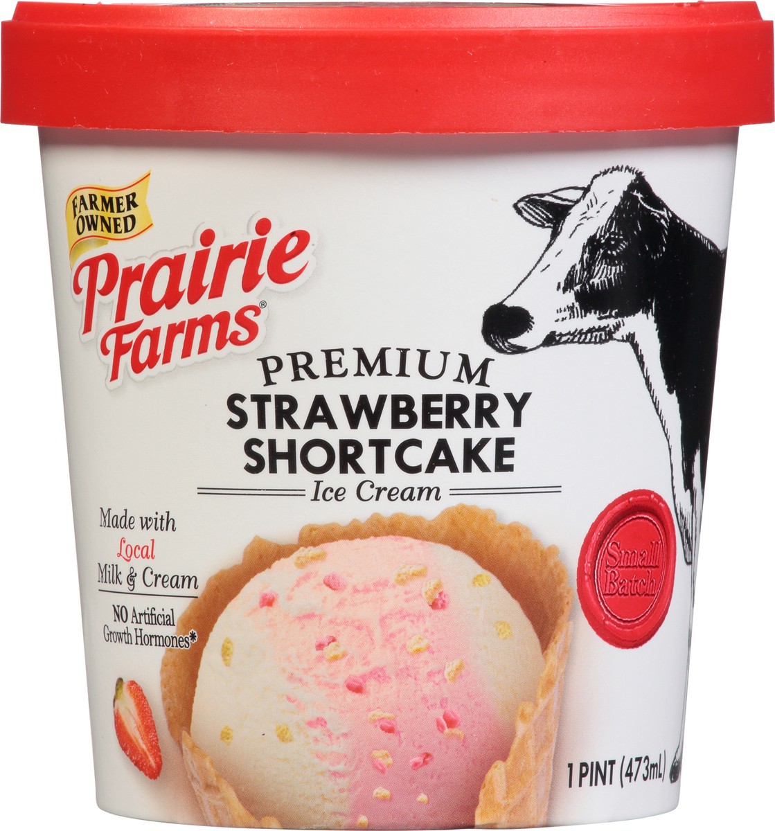 slide 6 of 12, Prairie Farms Premium Strawberry Shortcake Ice Cream 1 pt Cup\Tub, 1 pint