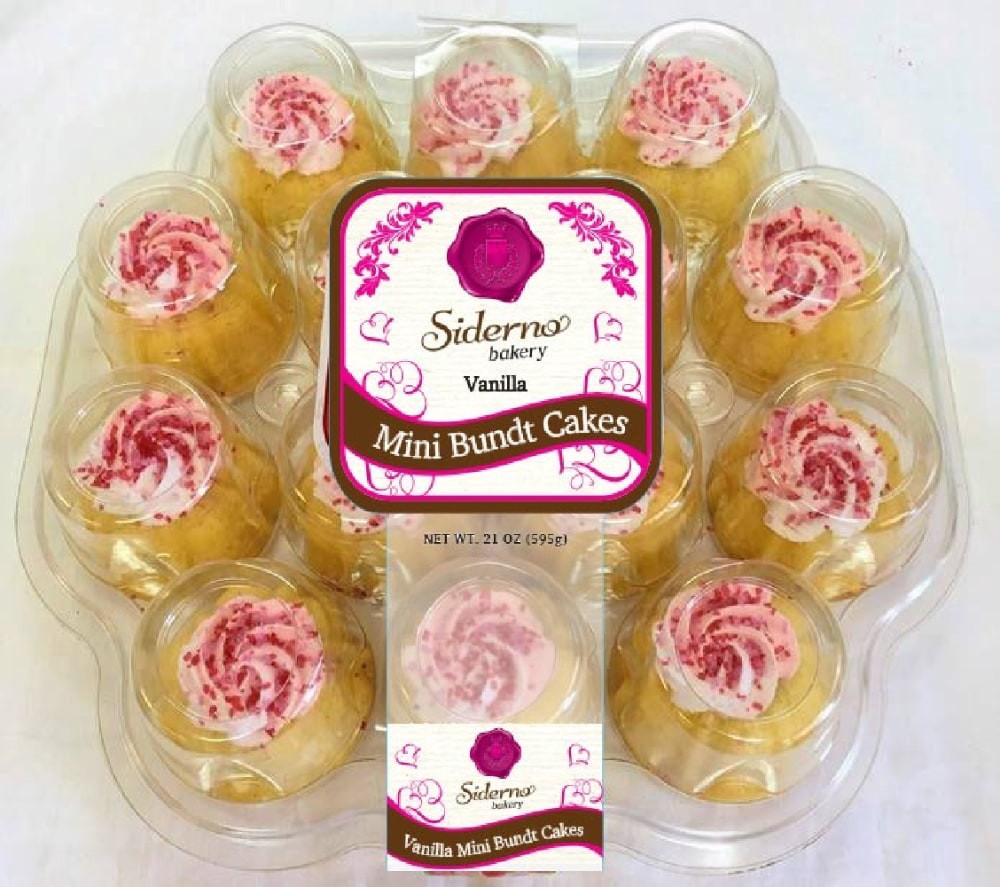 slide 1 of 1, Siderno Bakery Valentines Day Van Mini Bundt Cakes, 14 ct