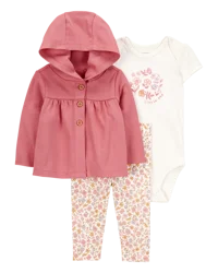 Carter's Baby 3-Piece Little Cardigan Set - Pink NB