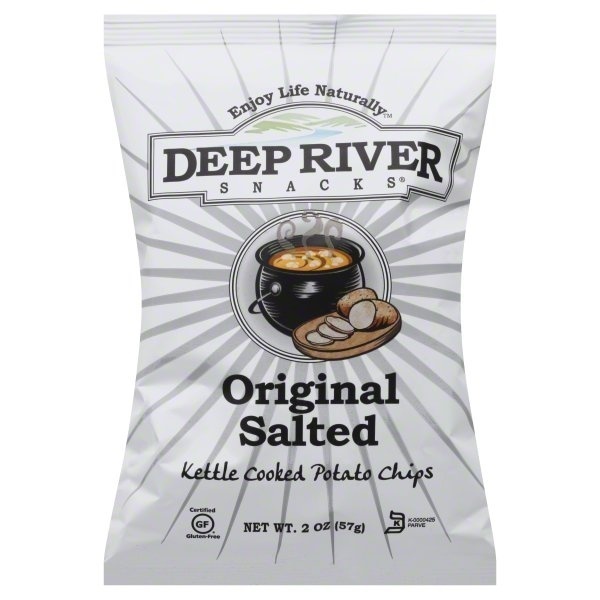 slide 1 of 1, Deep River Snacks Kettle Cooked Potato Chips Original Sea Salt, 2 oz