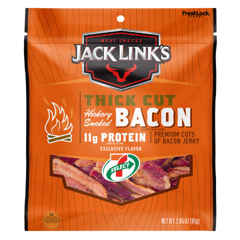 slide 1 of 1, 7-Select Jack Links Hickory Smoked Bacon Jerky, 2.85 oz