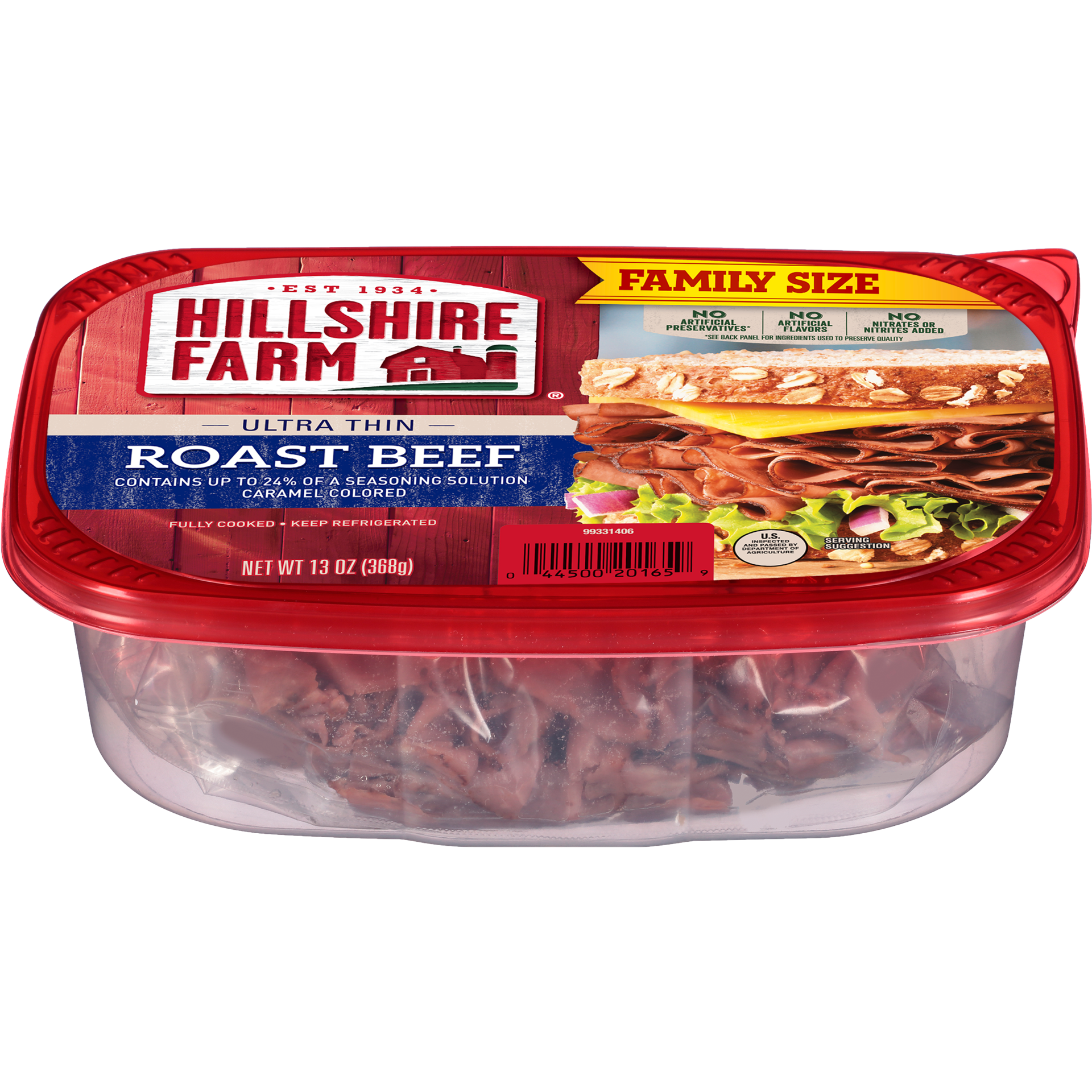 slide 1 of 2, Hillshire Farm Ultra Thin Sliced Roast Beef Sandwich Meat, 13 oz, 368.54 g