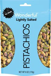Wonderful Pistachios, No Shells Roasted & Lightly Salted Nuts, 6 Ounce Bag