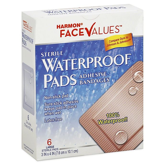 slide 1 of 1, Harmon Face Values Waterproof Adhesive Pads, 6 ct