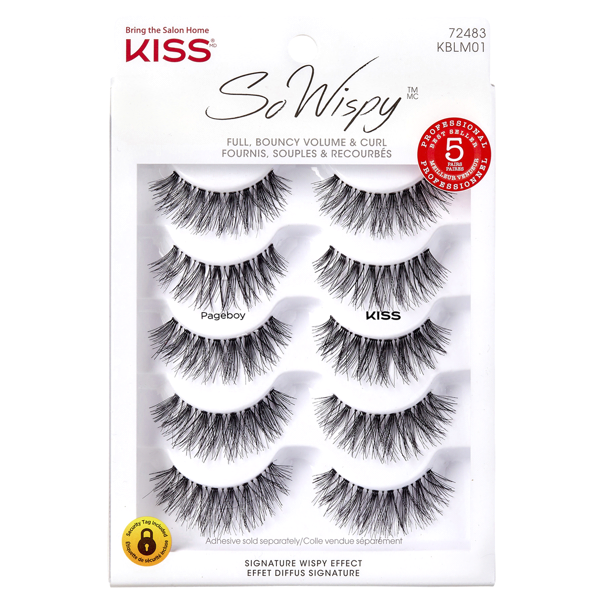 slide 1 of 1, Kiss Blowout False Eyelash Multipack - Black, 4 ct