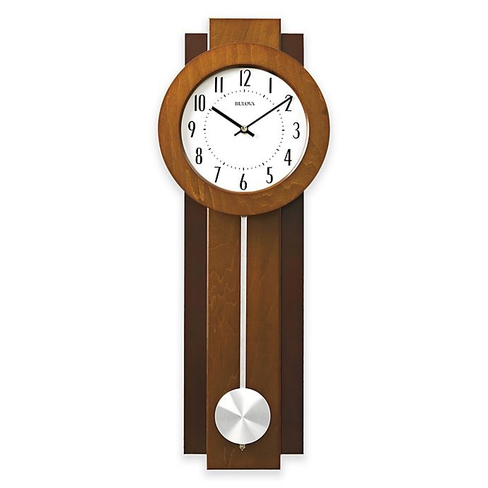 slide 1 of 1, Bulova Avant Wall Clock - Walnut/Mahogany, 1 ct