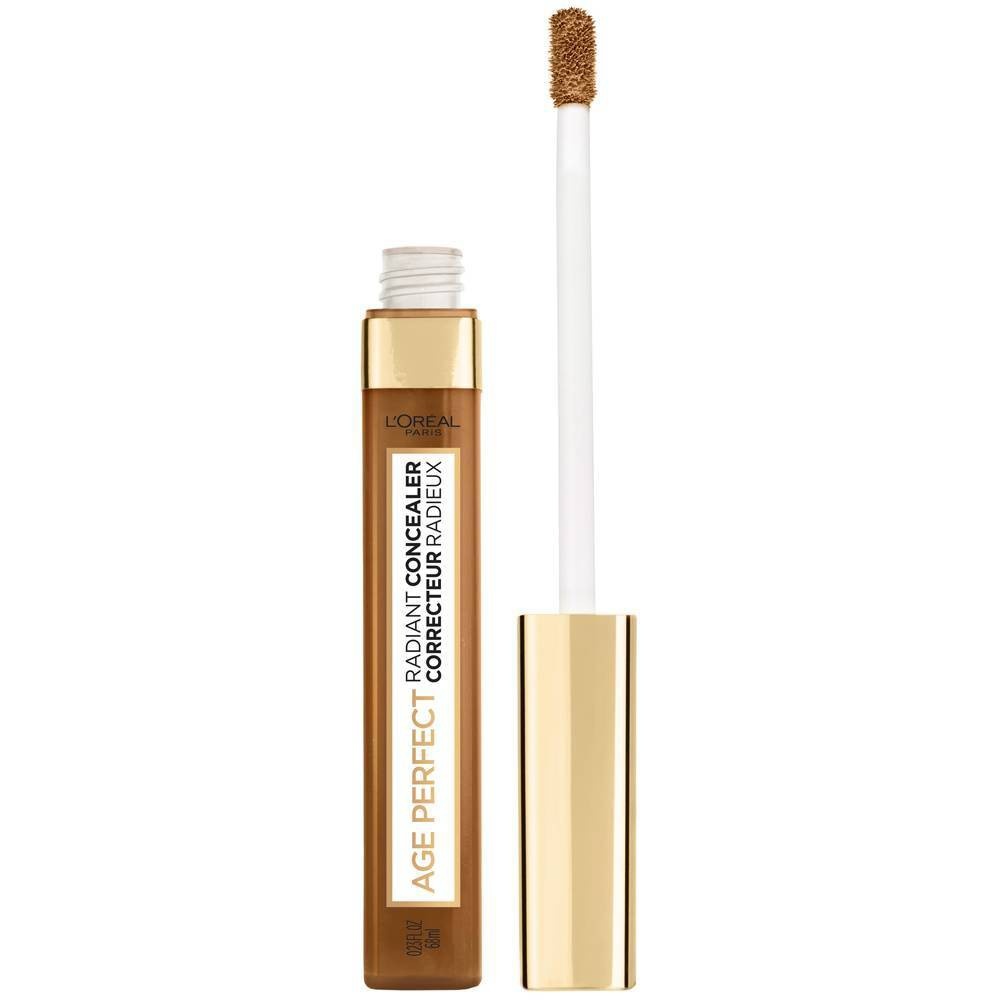 slide 1 of 6, L'Oréal Age Perfect Radiant Concealer With Hydrating Serum, Espresso, 0.23 oz