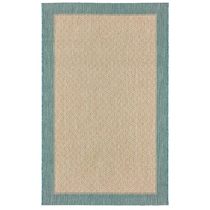 slide 1 of 1, Destination Summer Miami Border Indoor/Outdoor Area Rug - Aqua, 5 ft x 7 ft