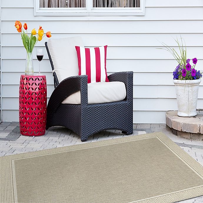 slide 2 of 5, Destination Summer Miami Border Indoor/Outdoor Area Rug - Natural, 5 ft x 7 ft