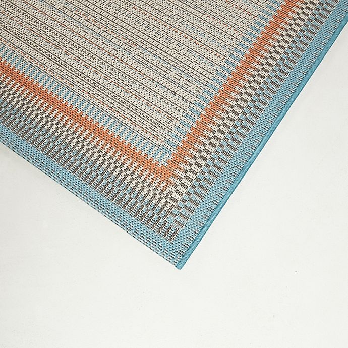 slide 4 of 5, Destination Summer Miami Border 5'3 x 6'11 Indoor/Outdoor Area Rug - Peach, 1 ct