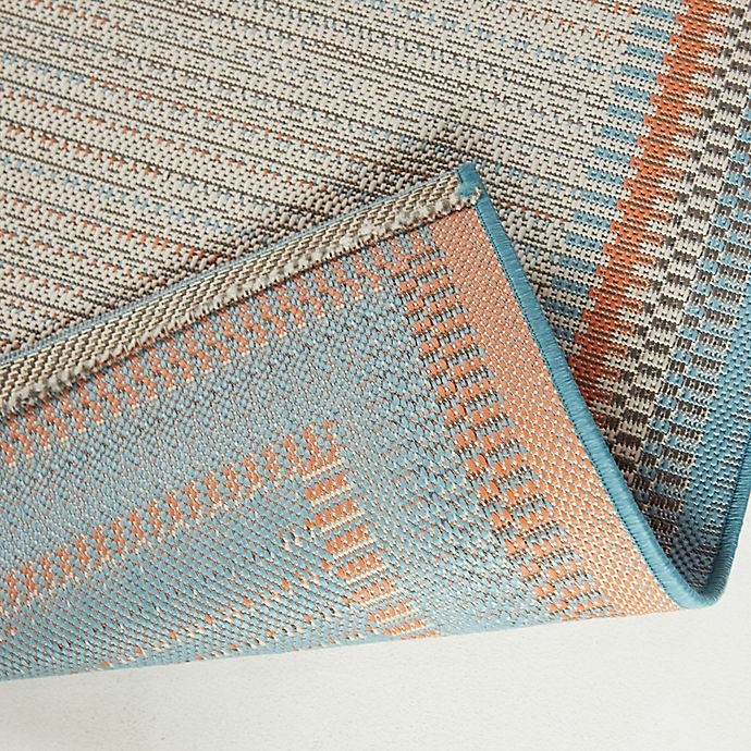 slide 5 of 5, Destination Summer Miami Border 5'3 x 6'11 Indoor/Outdoor Area Rug - Peach, 1 ct