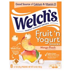 Welch's Mango-Peach Fruit 'n Yogurt Snacks 8 - 0.7 oz Pouches