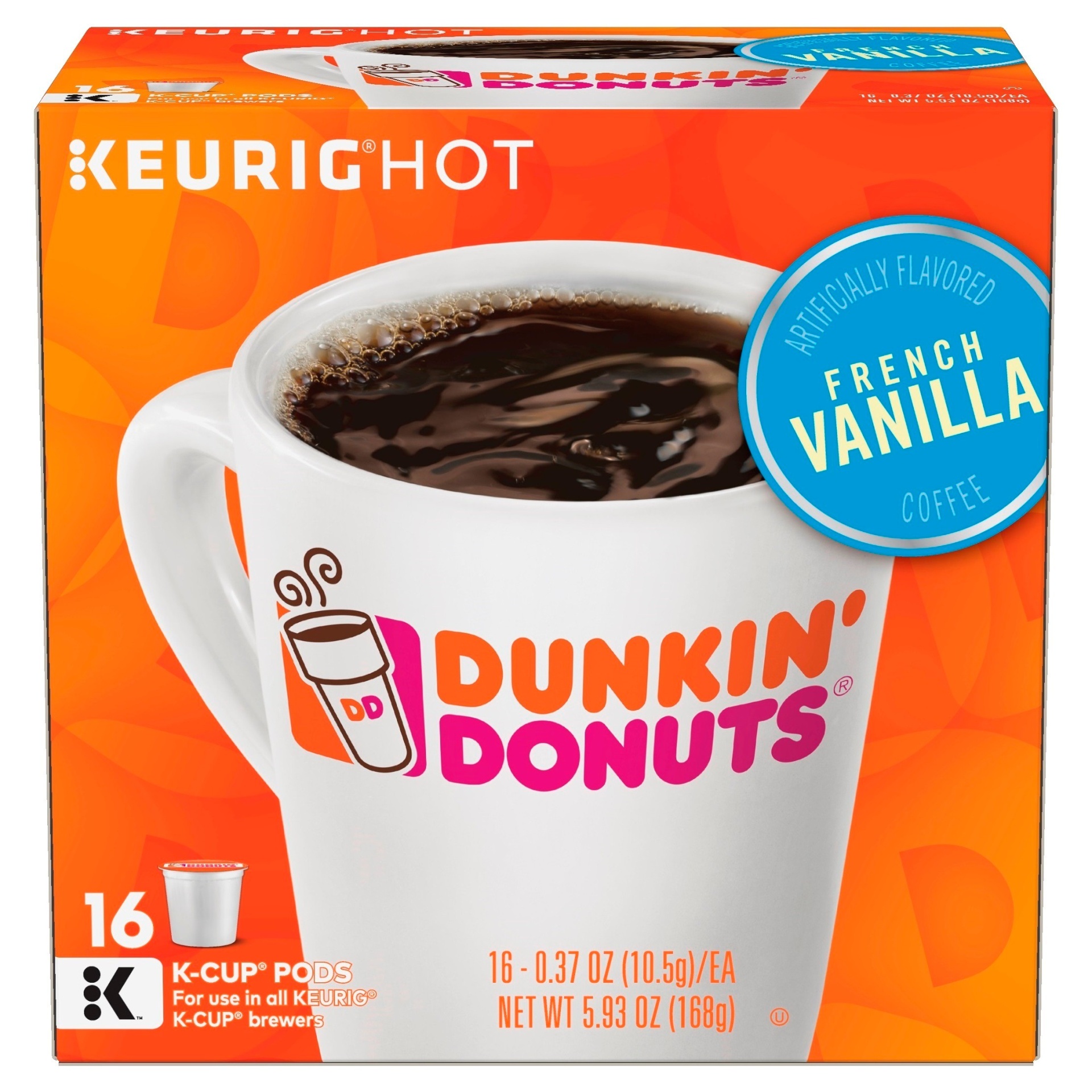 slide 1 of 1, Dunkin' French Vanilla Coffee Cup Pods - 16 ct, 16 ct