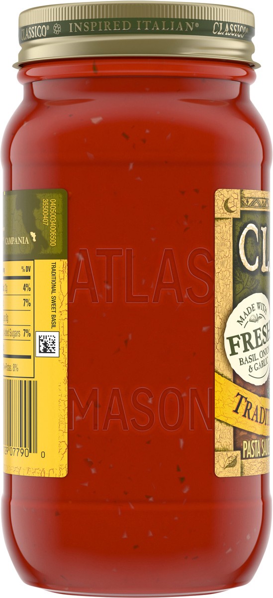 slide 4 of 9, Classico Traditional Sweet Basil Pasta Sauce Jar, 24 oz